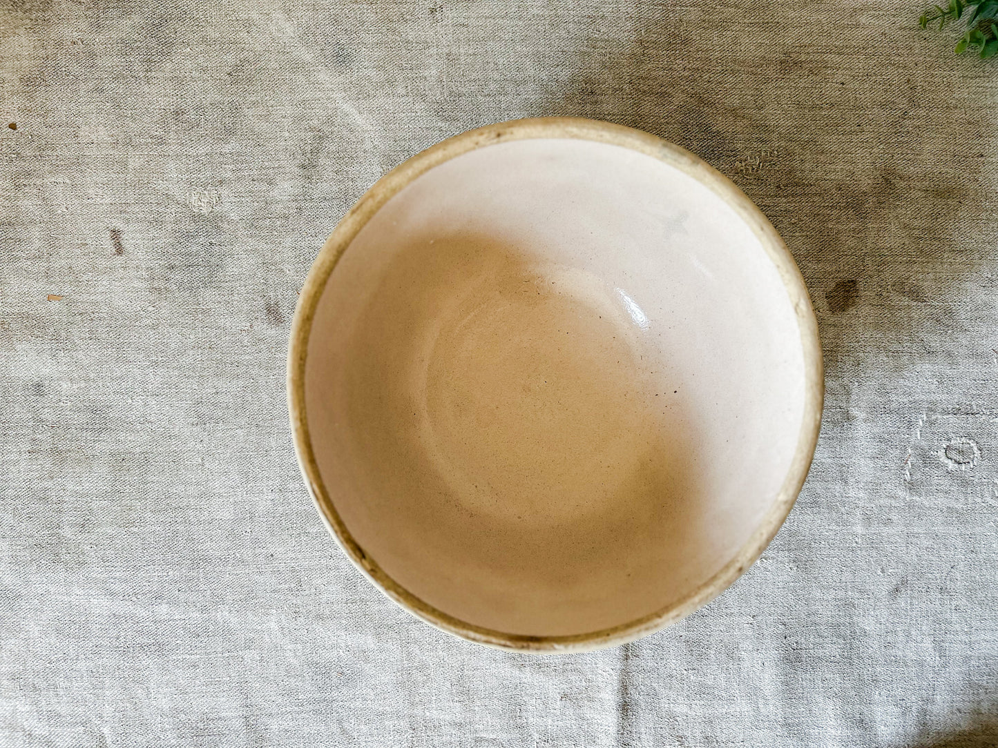 Antique Inverted Diamond 10" Stoneware Crock Bowl