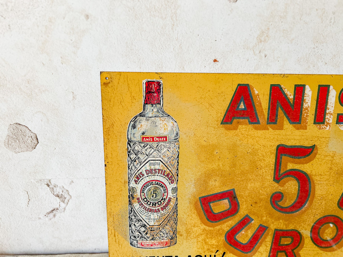 Vintage Anis Dulce Liqueur Metal Advertising Sign