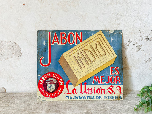 Vintage Mexican Soap Advertising Sign