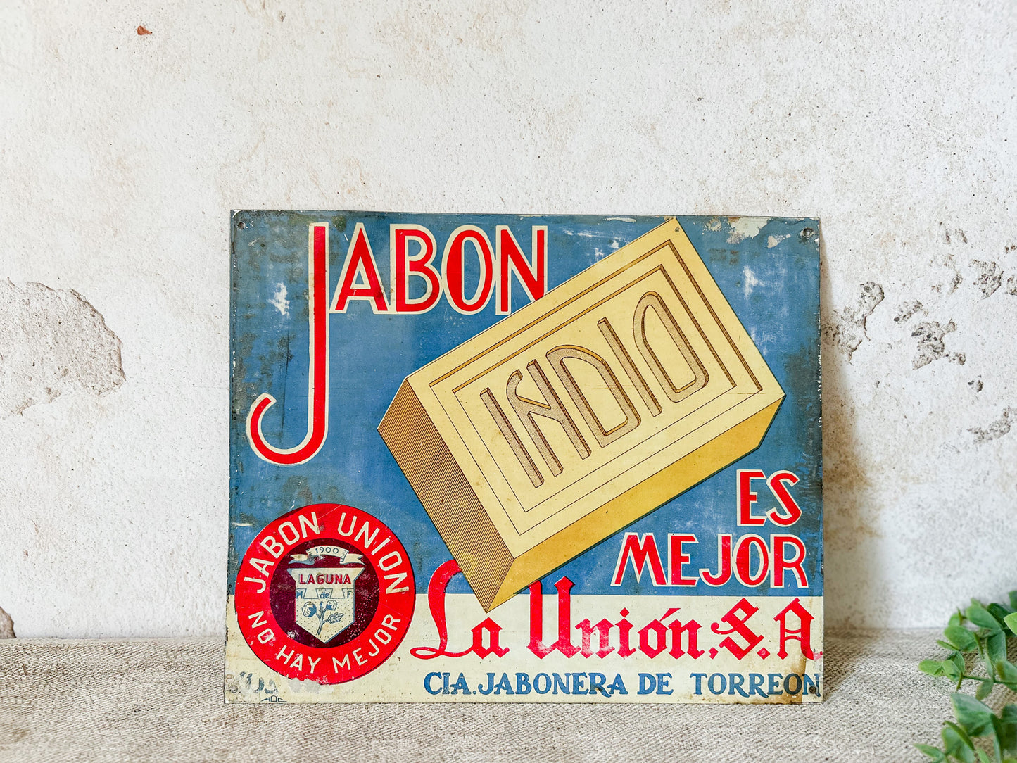 Vintage Mexican Soap Advertising Sign
