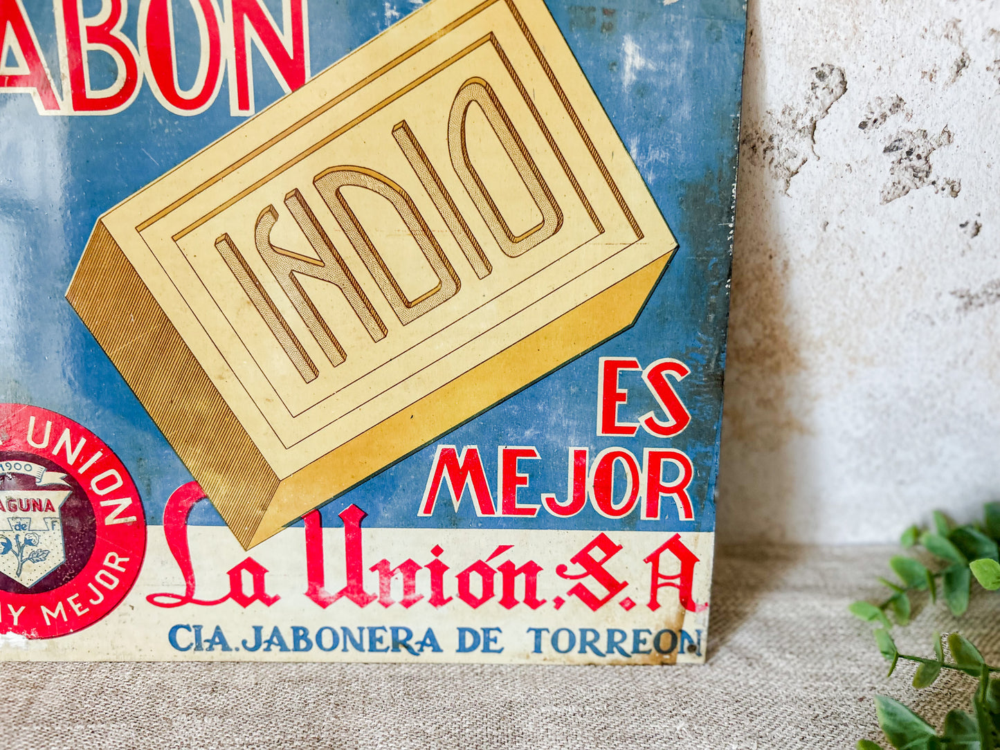 Vintage Mexican Soap Advertising Sign