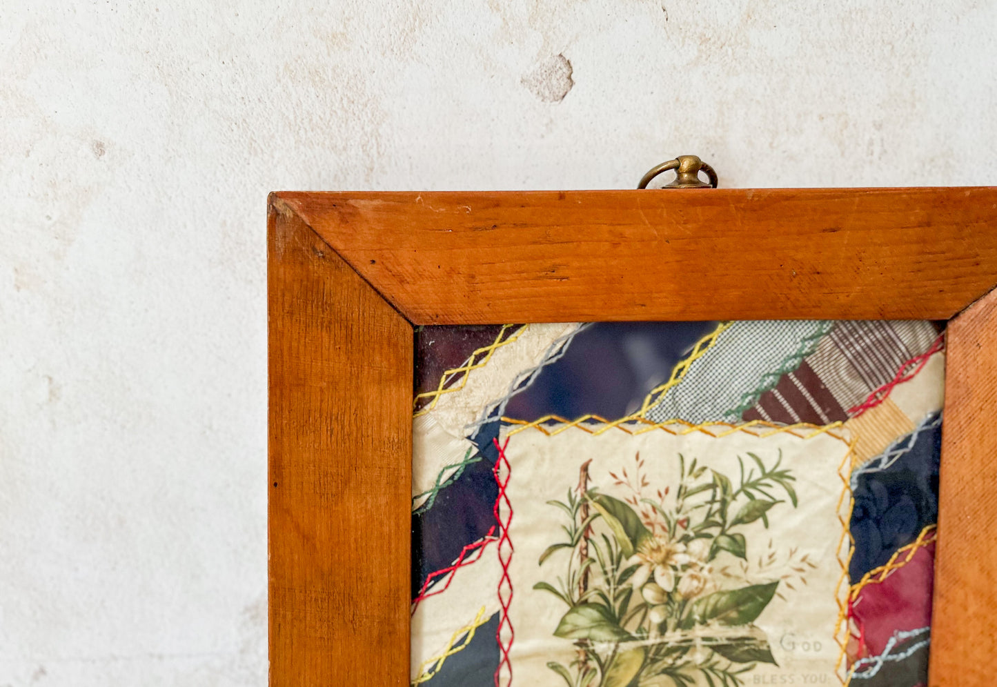 Framed Antique Crazy Quilt Block