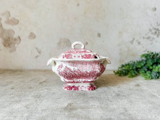 Red Transferware Tureen