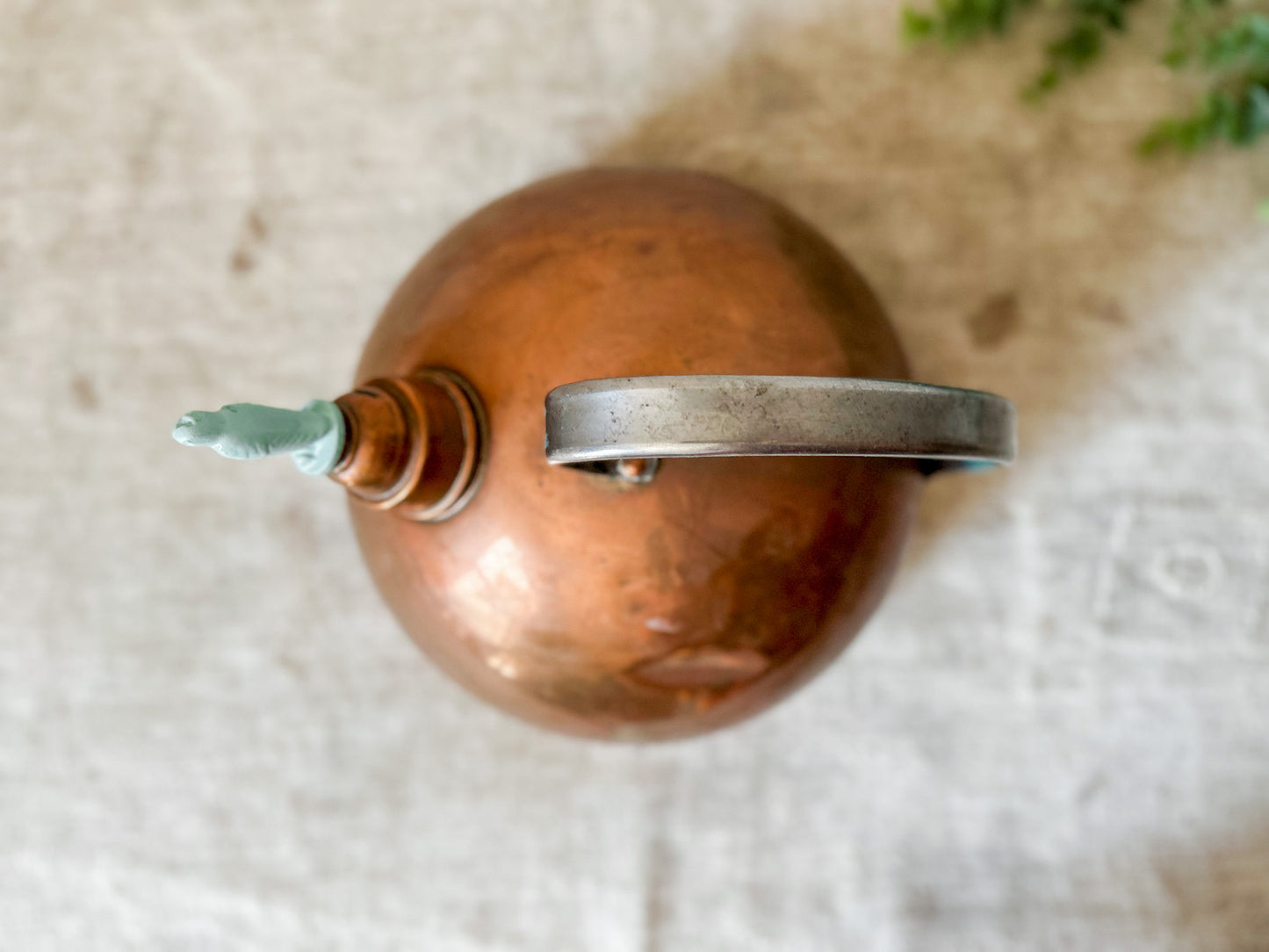 Vintage Art Deco Copper Kettle with Bird Whistle