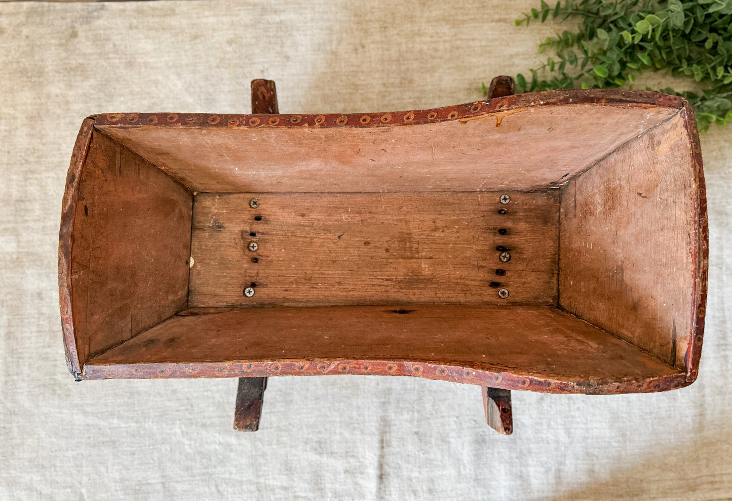 Antique Doll Cradle with Hand Painted Wood Grain