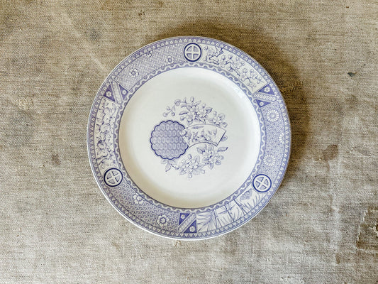 Bates, Gildea & Walker "Satsuma" Purple Transferware 10" Ironstone Plate, c1880