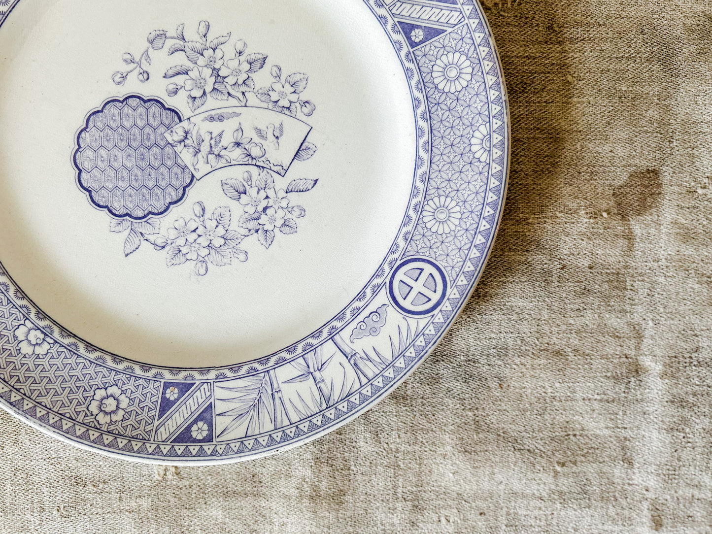 Bates, Gildea & Walker "Satsuma" Purple Transferware 10" Ironstone Plate, c1880