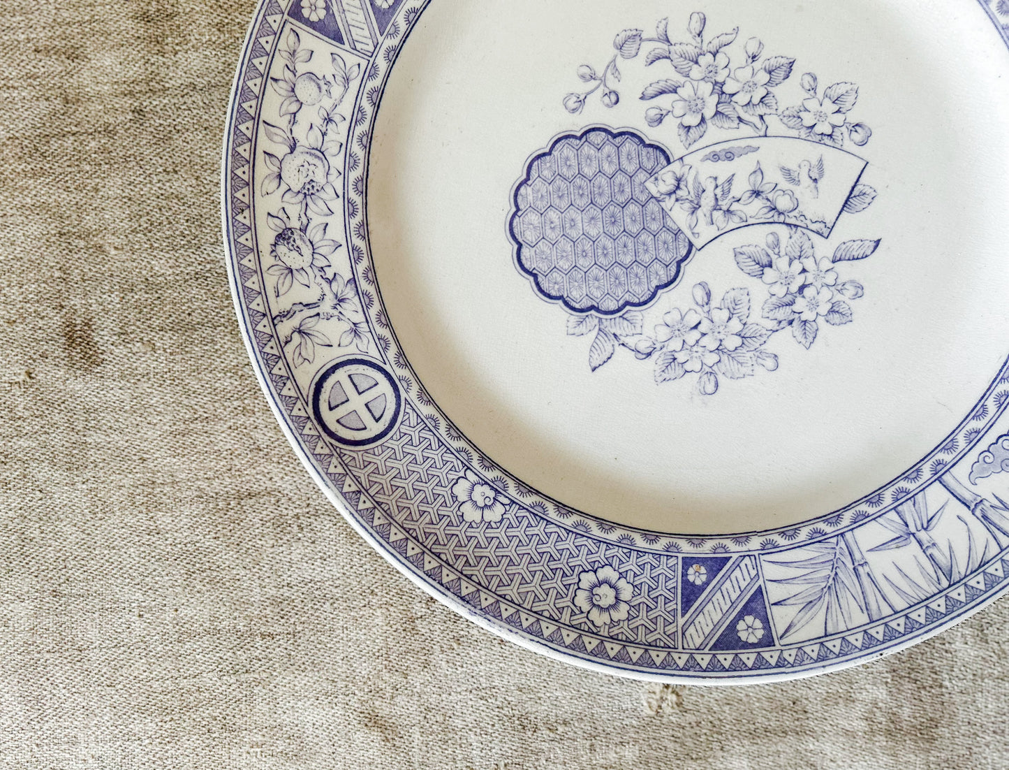 Bates, Gildea & Walker "Satsuma" Purple Transferware 10" Ironstone Plate, c1880