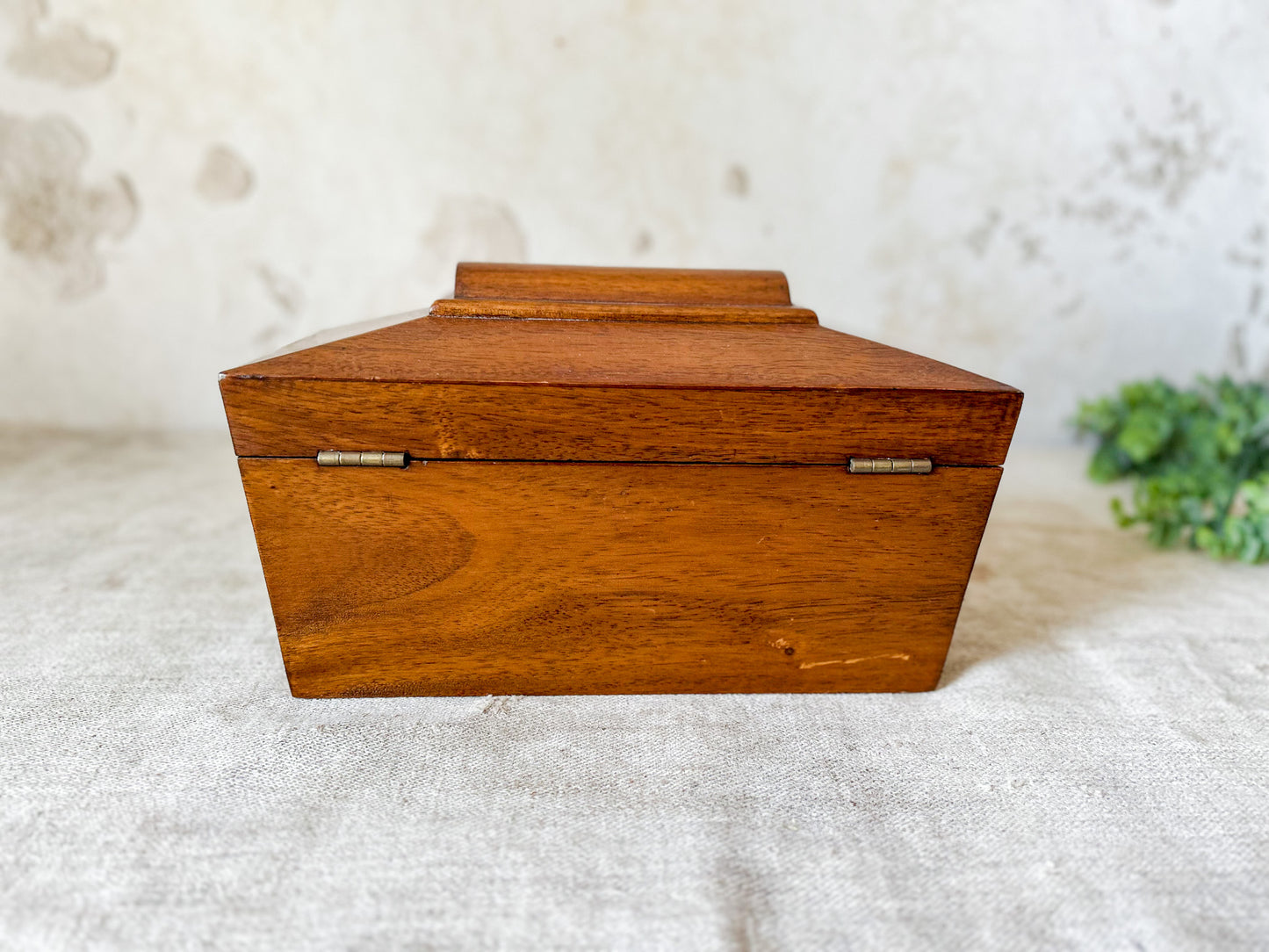 Vintage Mahogany Wood Tea Caddy