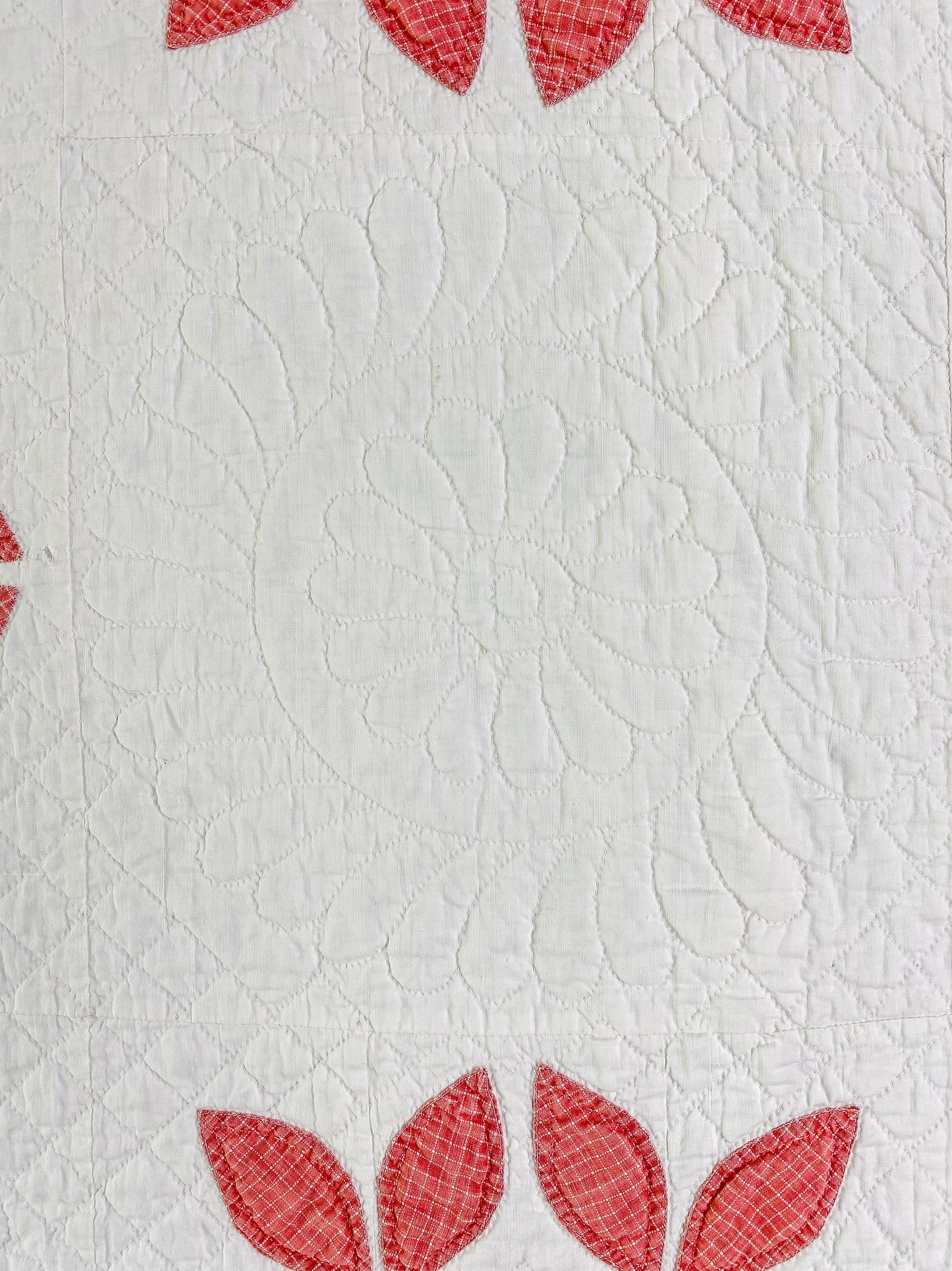 Antique 1920s Red and White Honeybee Quilt