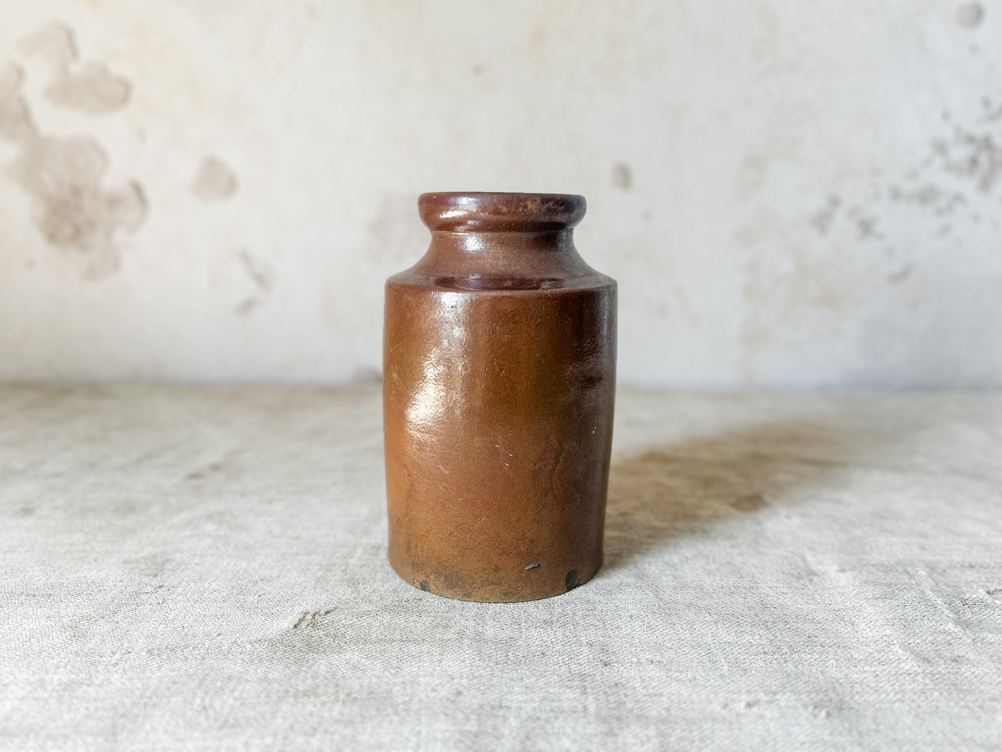English Brown Stoneware Salt Glazed Kitchen Pot, c1890