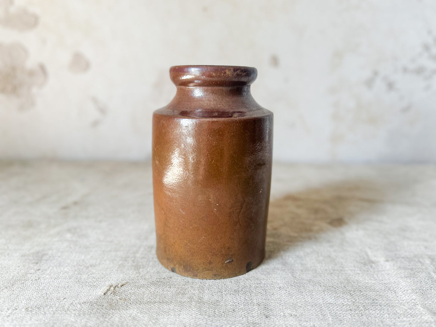 English Brown Stoneware Salt Glazed Kitchen Pot, c1890
