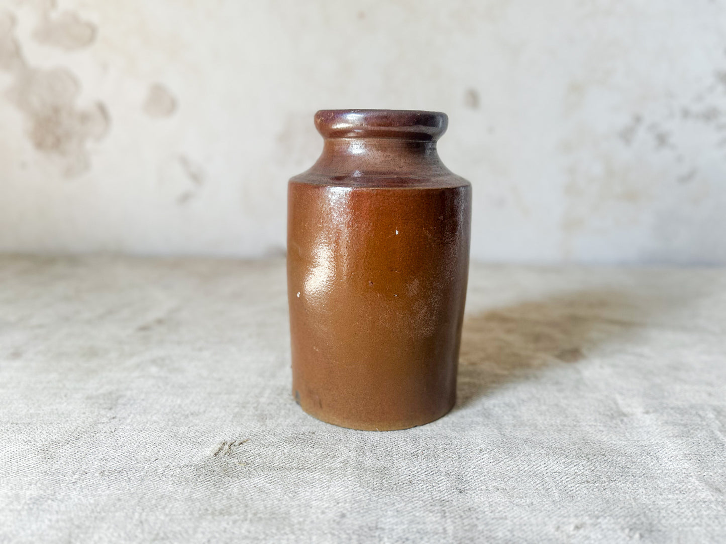 English Brown Stoneware Salt Glazed Kitchen Pot, c1890