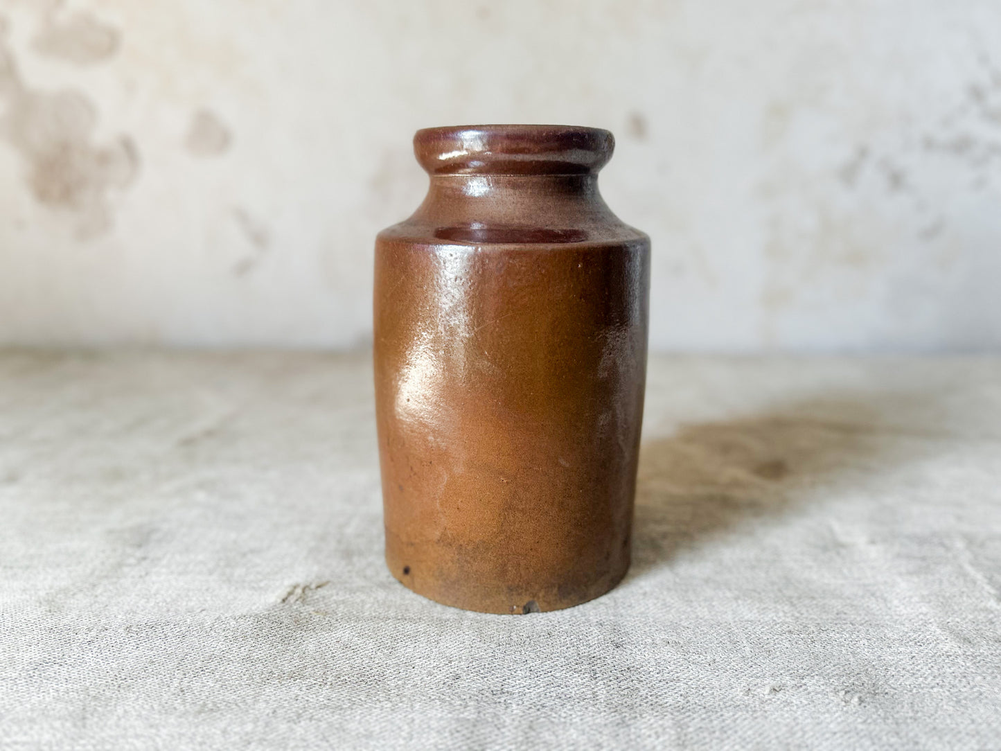 English Brown Stoneware Salt Glazed Kitchen Pot, c1890
