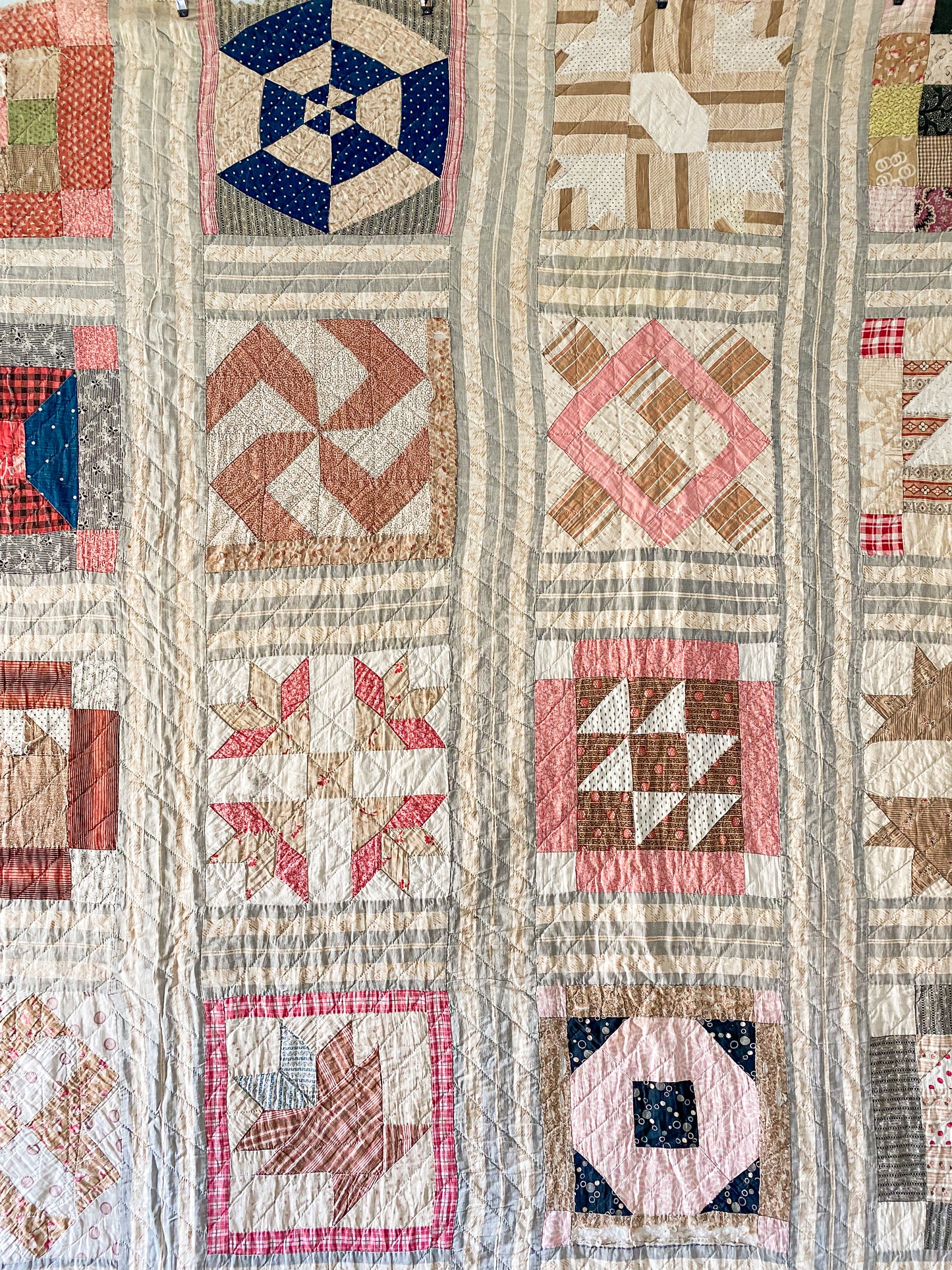 Antique Sampler Block Quilt c1880