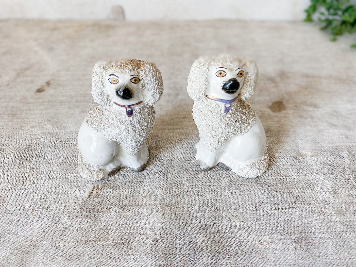 Antique Pair of 4.5" Staffordshire Poodle Figures