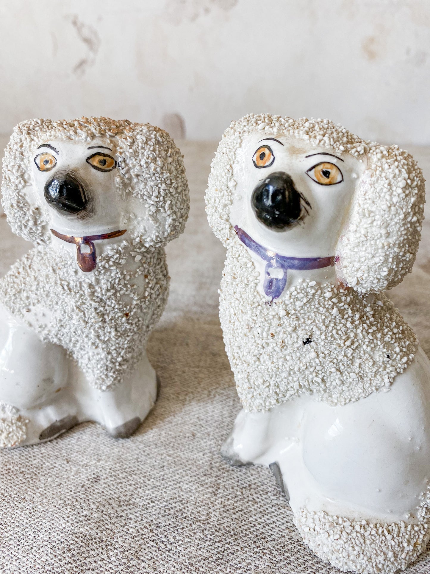 Antique Pair of 4.5" Staffordshire Poodle Figures