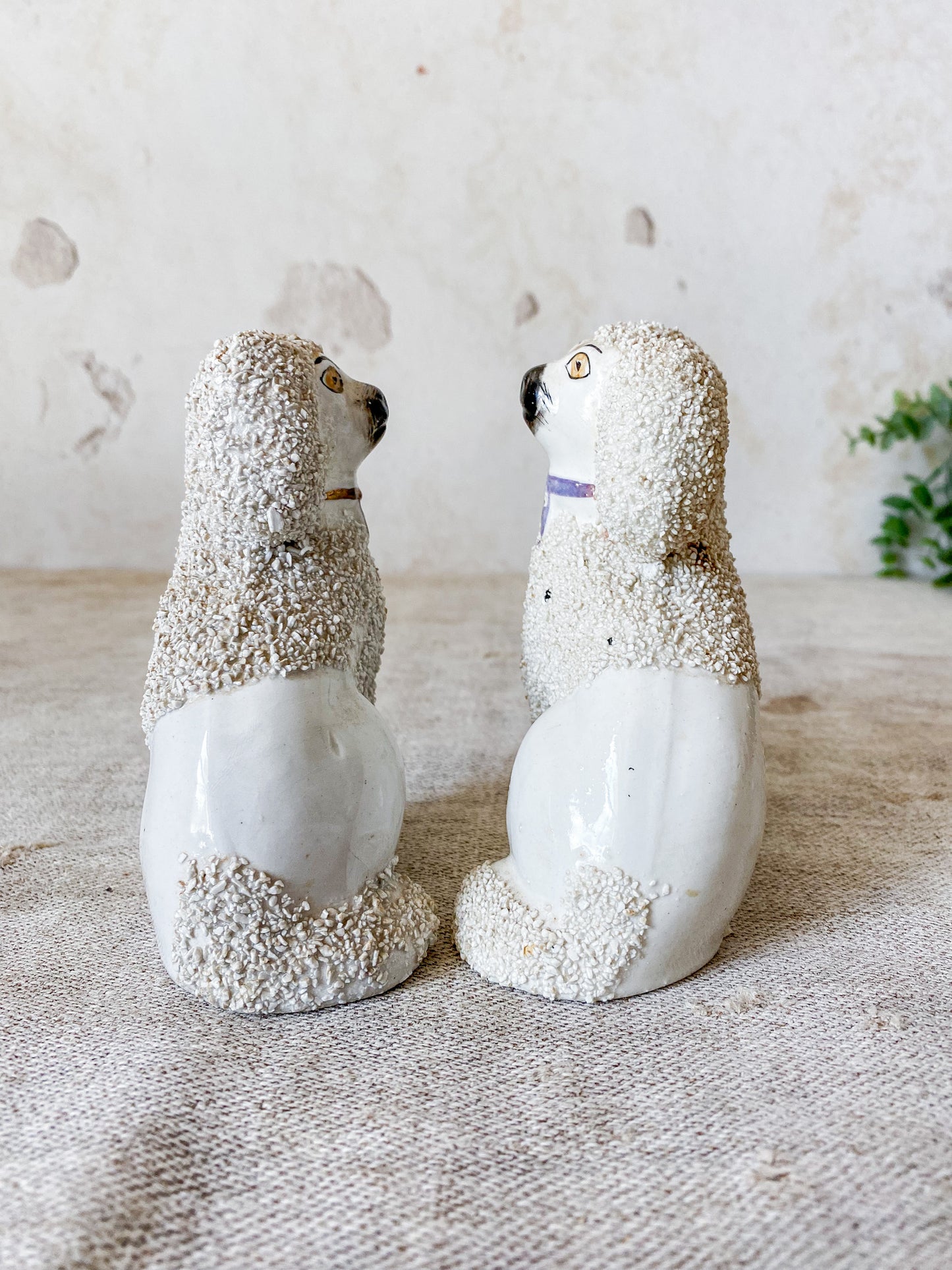 Antique Pair of 4.5" Staffordshire Poodle Figures