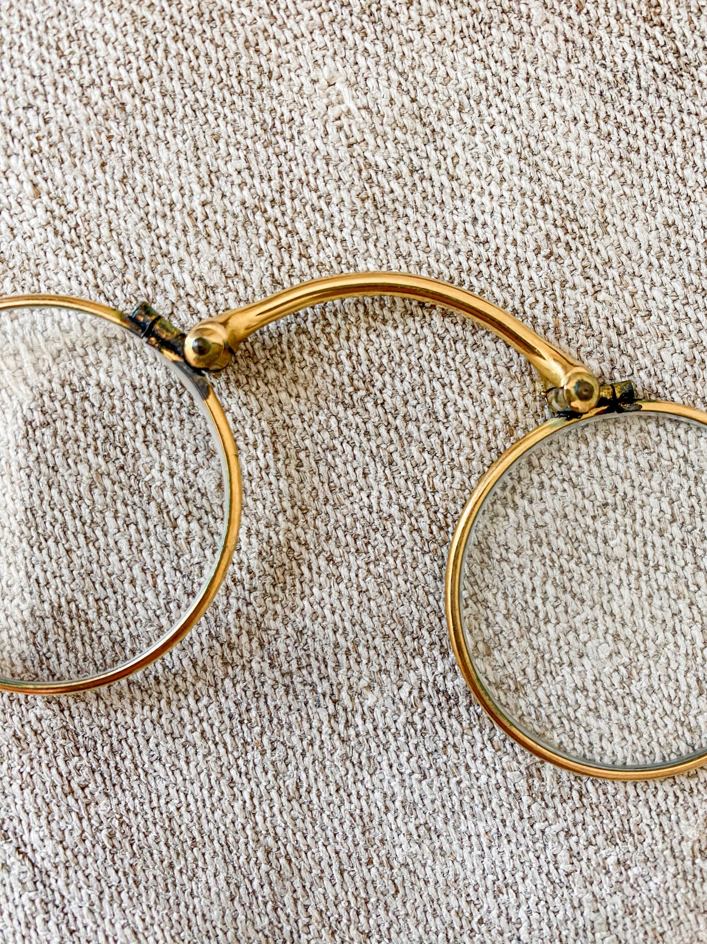 Antique Gold-Plated Spring-Loaded Folding Lorgnette Opera Glasses