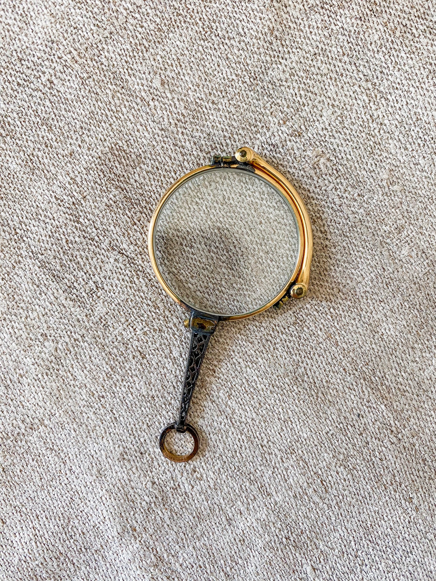 Antique Gold-Plated Spring-Loaded Folding Lorgnette Opera Glasses