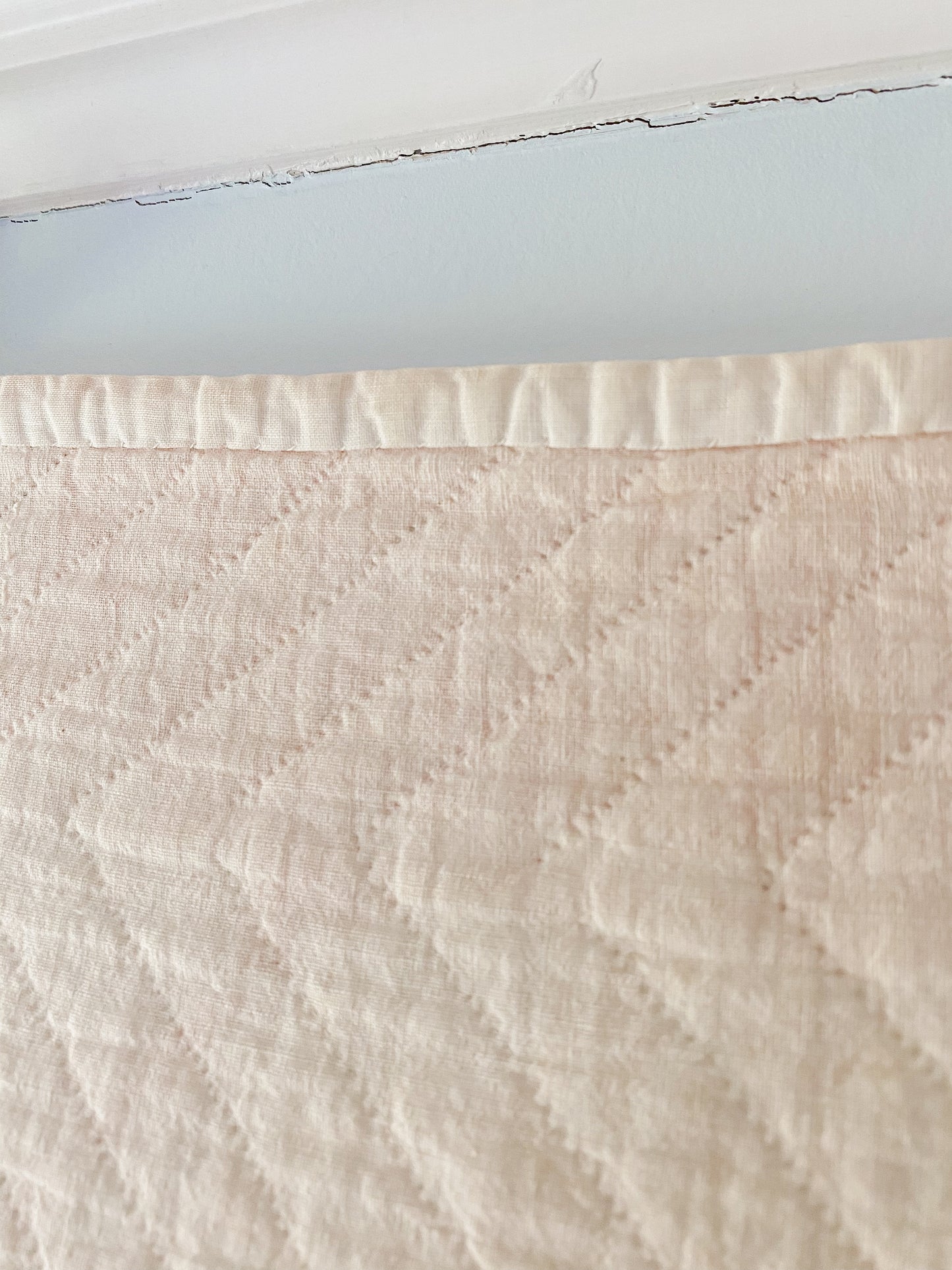 Vintage Creamsicle Orange and White Snowball Quilt, c1930