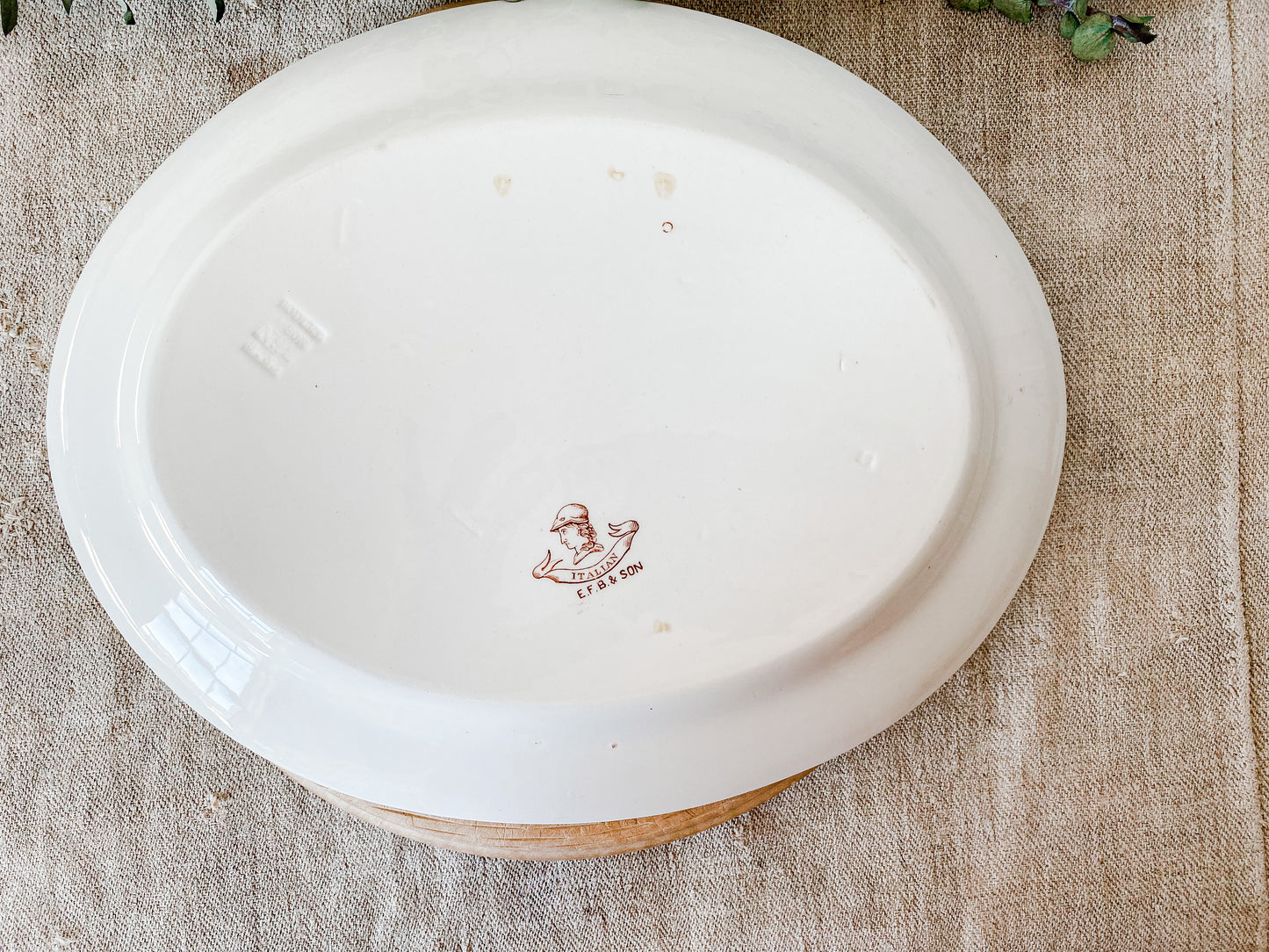 Antique Brown Transferware Ironstone Platter, Italian by Bodley & Sons, c1880s Rare Italianate Pattern
