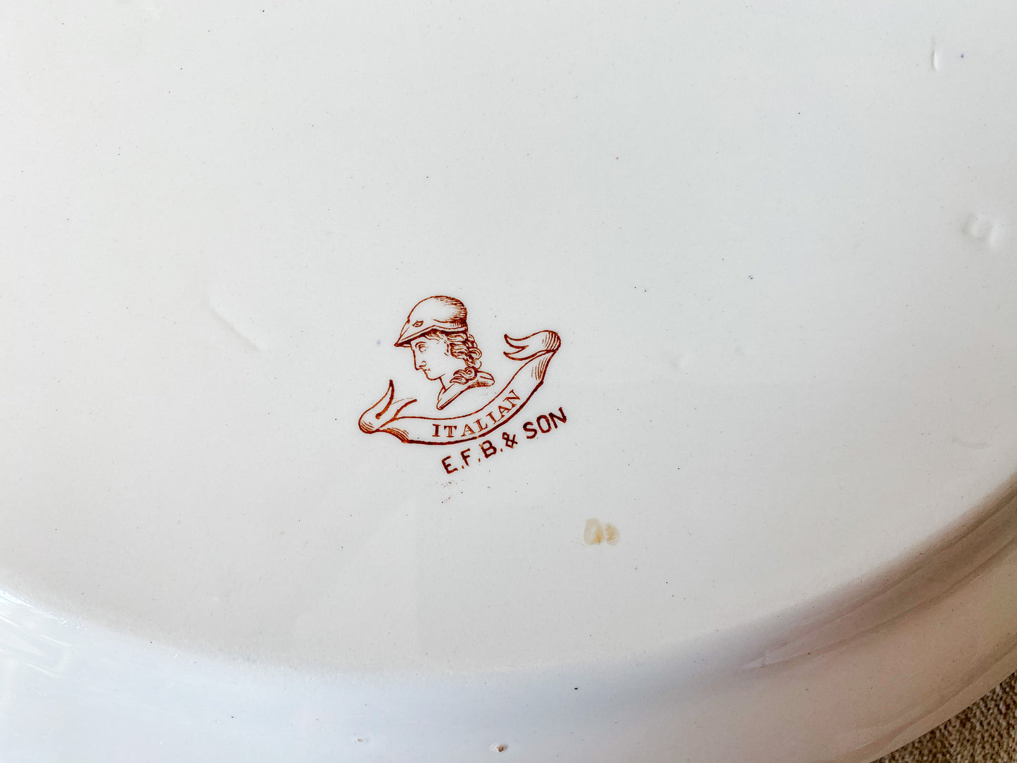 Antique Brown Transferware Ironstone Platter, Italian by Bodley & Sons, c1880s Rare Italianate Pattern