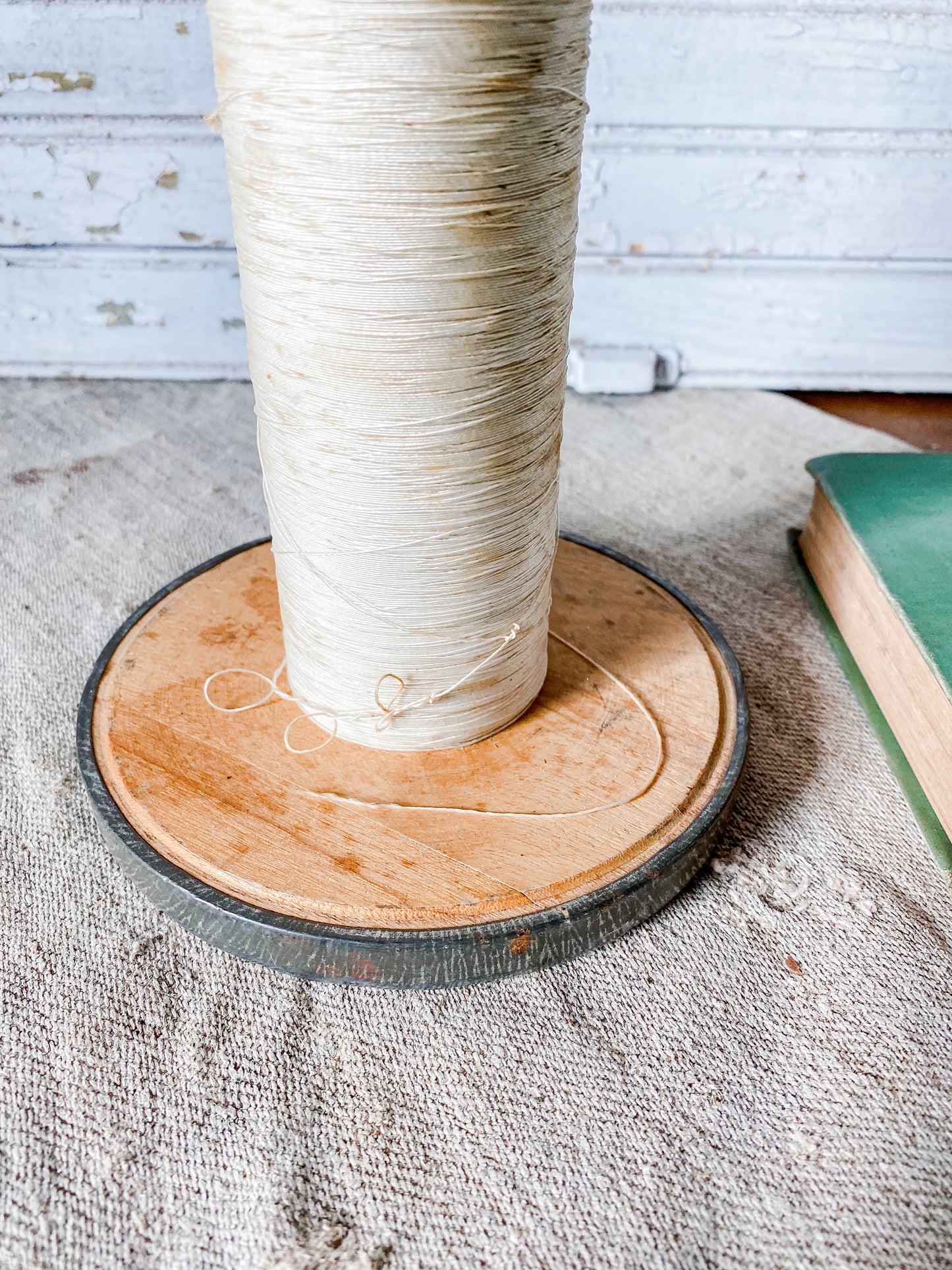 Large Vintage Industrial 11.5" Thread Spool, Textile Mill Salvage
