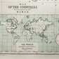 Antique 19th Century Bible Lands Map in Custom Black and Gold Frame