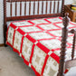All Hands Round Vegetable Dyed Green and Turkey Red Quilt, c1880