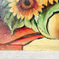 Unframed Oil Painting of Sunflowers in Vase, Signed B. Maak