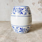German Blue Onion Ceramic Barley Canister, c1900