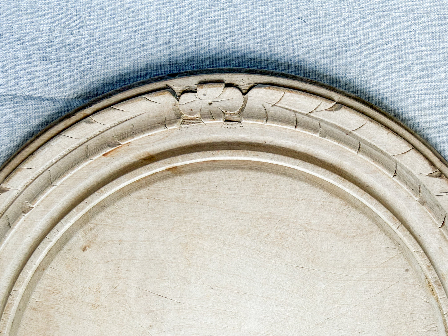 Floral Chip Carved English Bread Board
