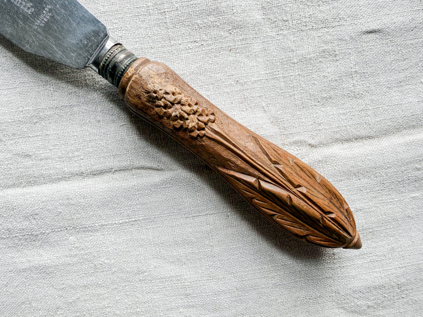 Floral Carved Bread Knife, c1920
