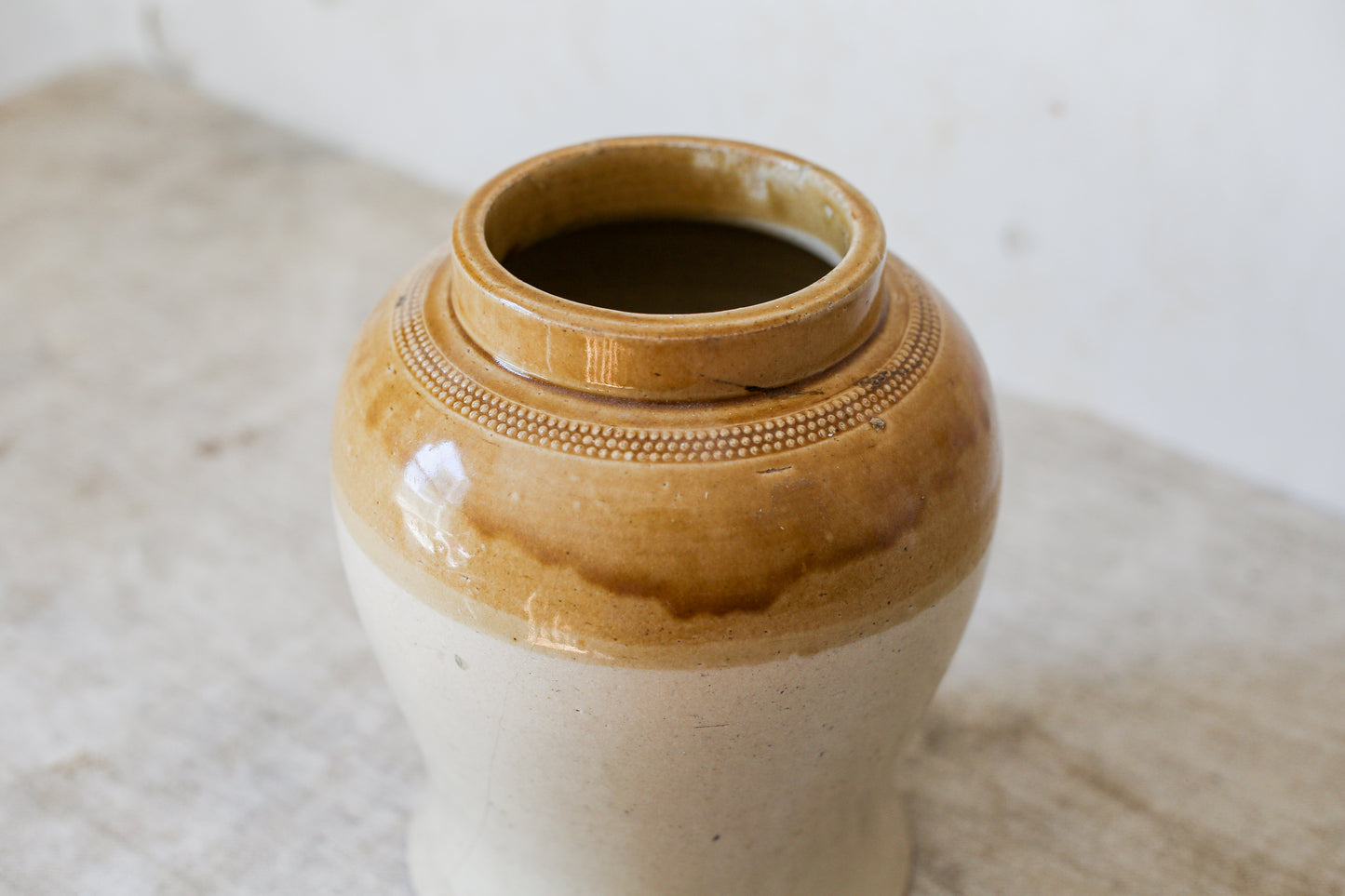 Large Ovoid Two Tone English Pantry Crock