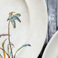Set of 2 Copeland Palms & Egret Ironstone Polychrome 10" Dinner Plates, c1870