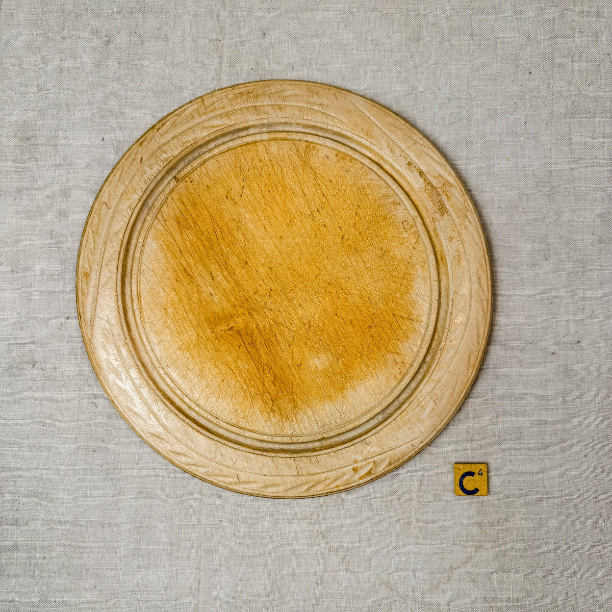 Vintage Carved Round English Bread Boards