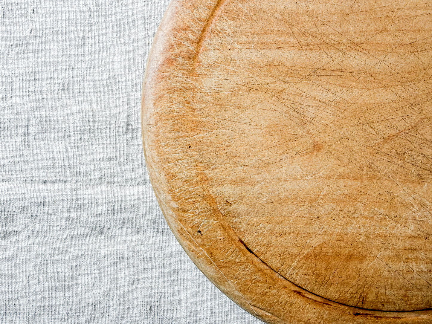Vintage "Bread" Round Carved English Bread Board