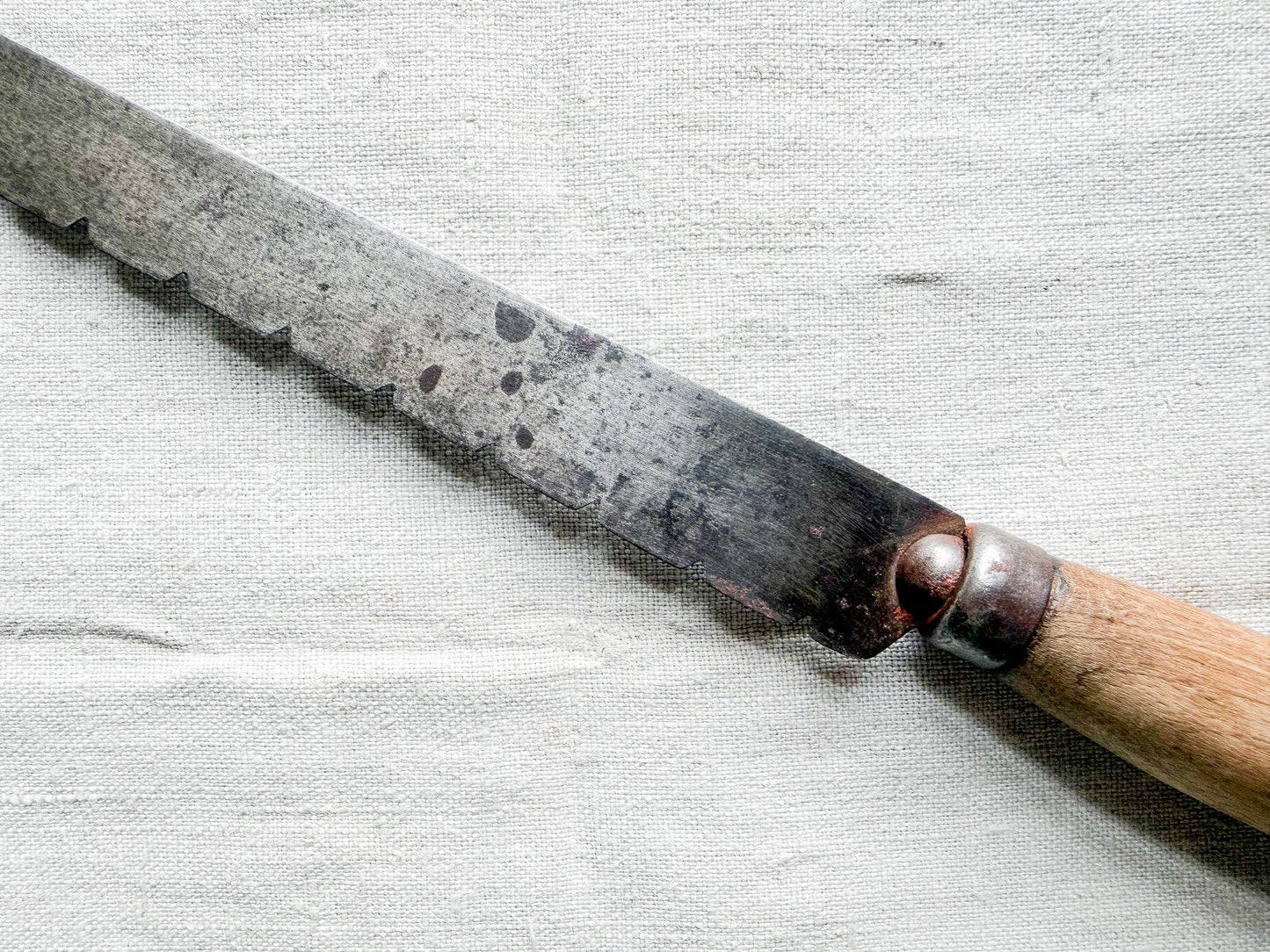 Extra Long Deep-Knotched Antique Bread Knife, c1880