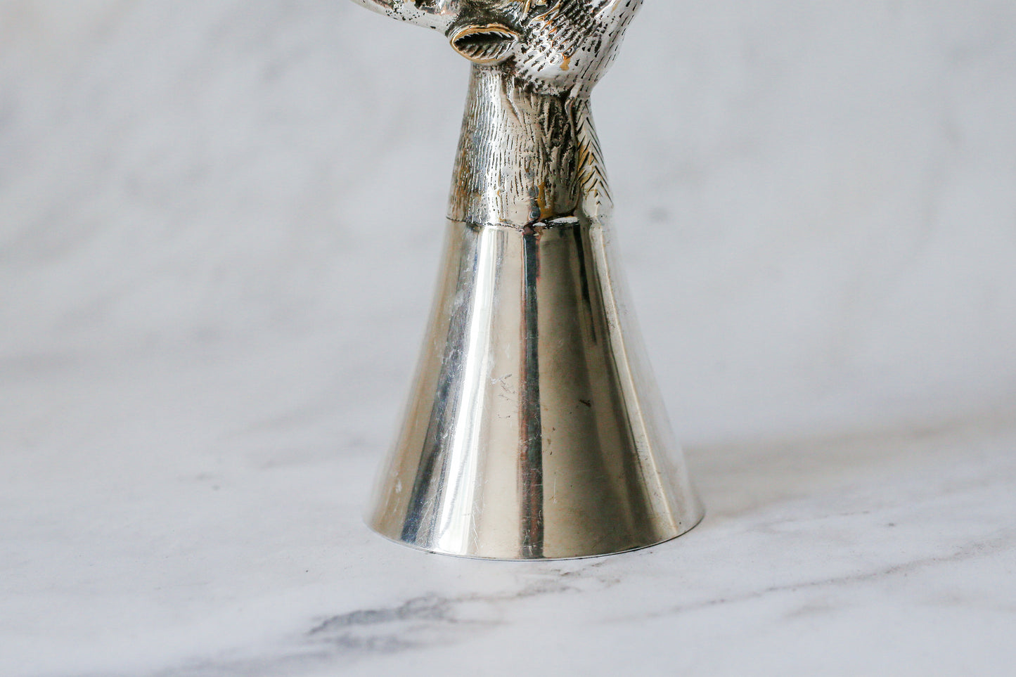 Antique English Silver-Plated Stag Head Stirrup Cup