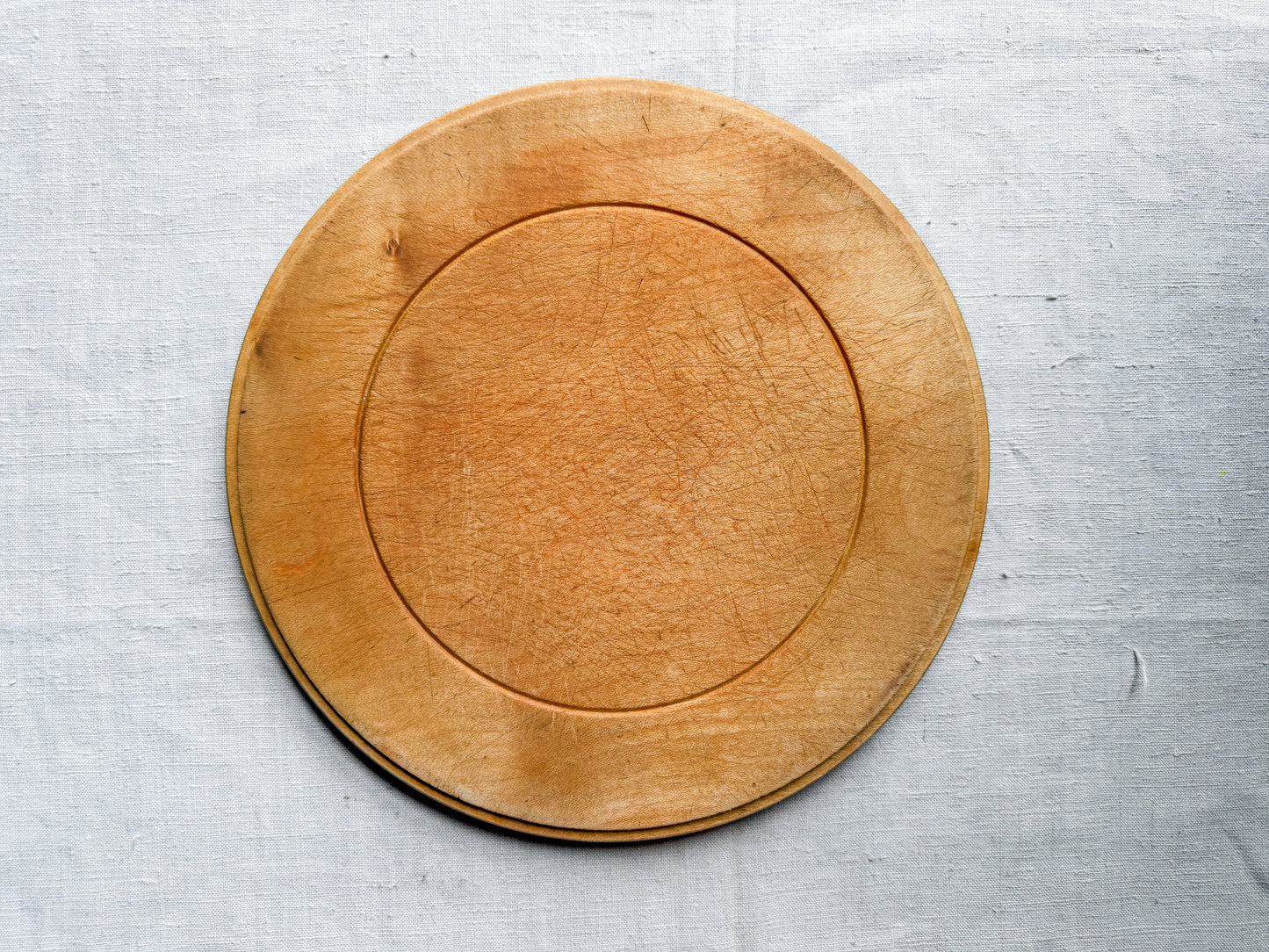 Vintage English Carved "Bread" Board with Stylized Flower