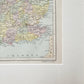 Antique 19th-Century Map of England & Wales by J. Bartholomew in Custom Black and Gold Frame