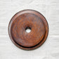 Blue Willow Butter Pat in Banded Oak Dish, c1920