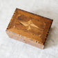 Antique Walnut Star Inlay Tea Caddy, c1860
