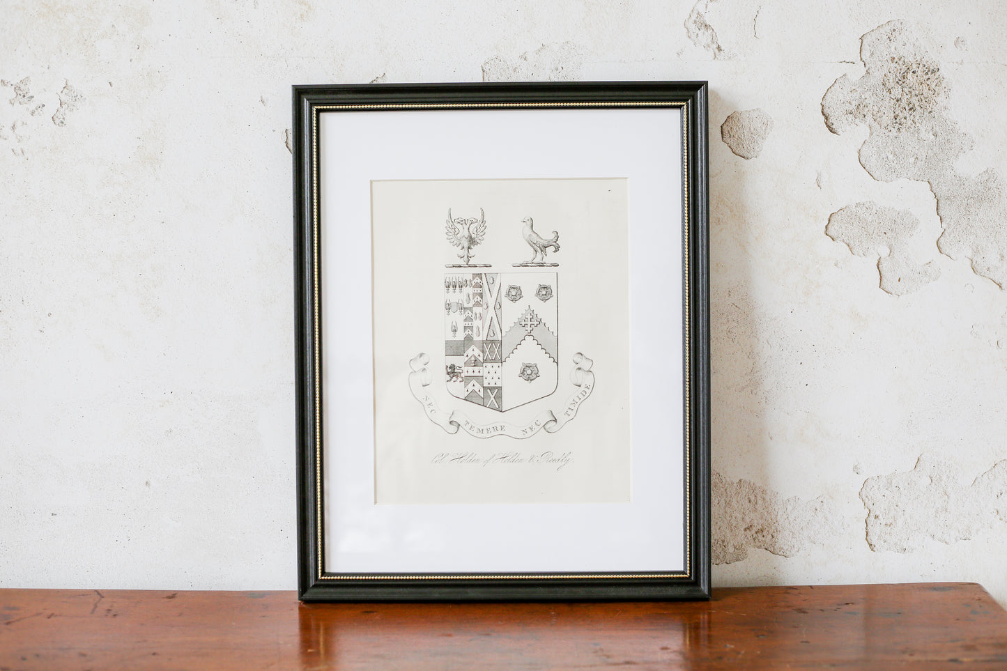 19th Century Coat of Arms of Holden, Reedly House, Lancashire | Contemporary Black and Gilt Frame