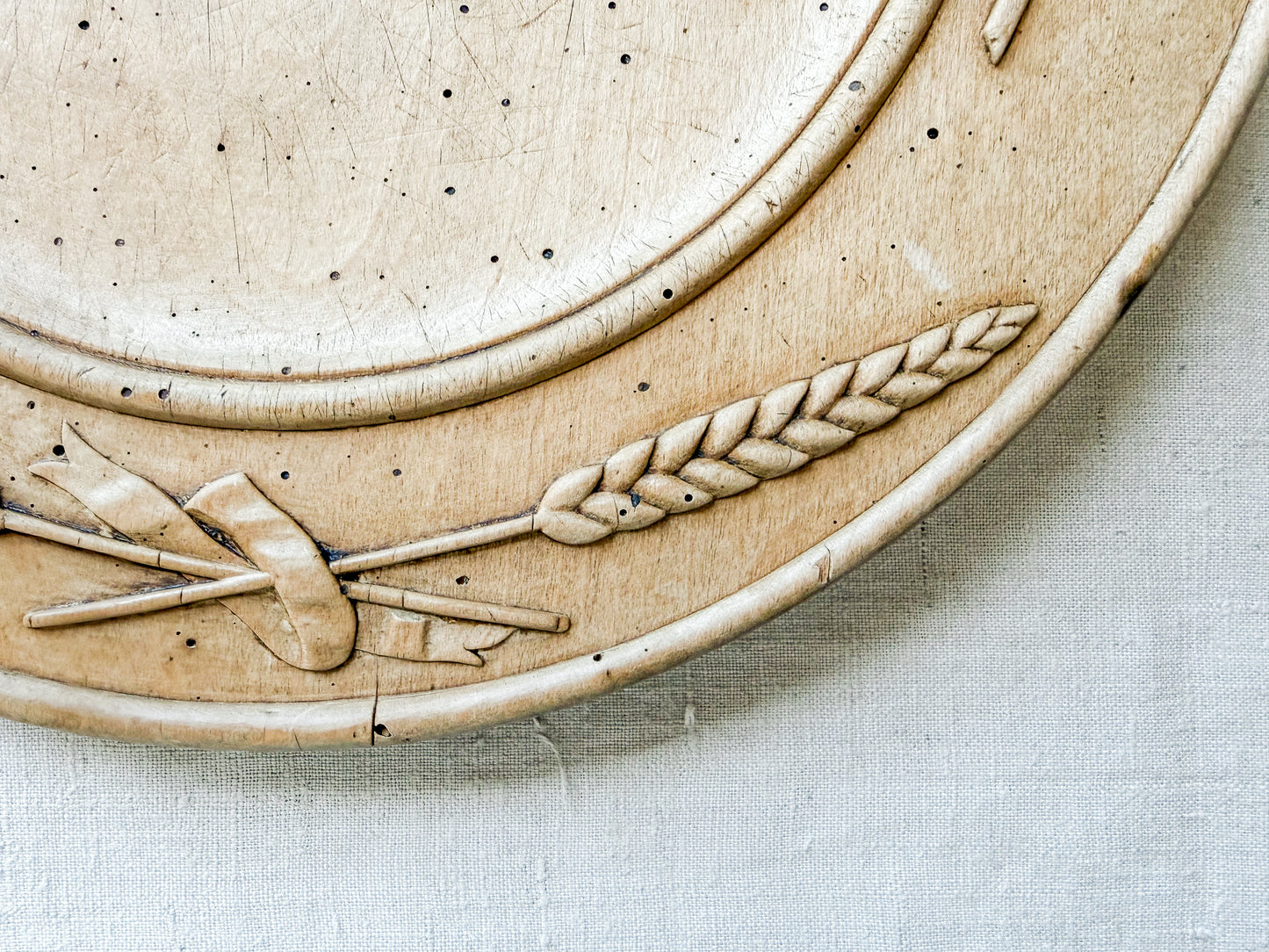 "Staff of Life" Carved English Bread Board, c1880