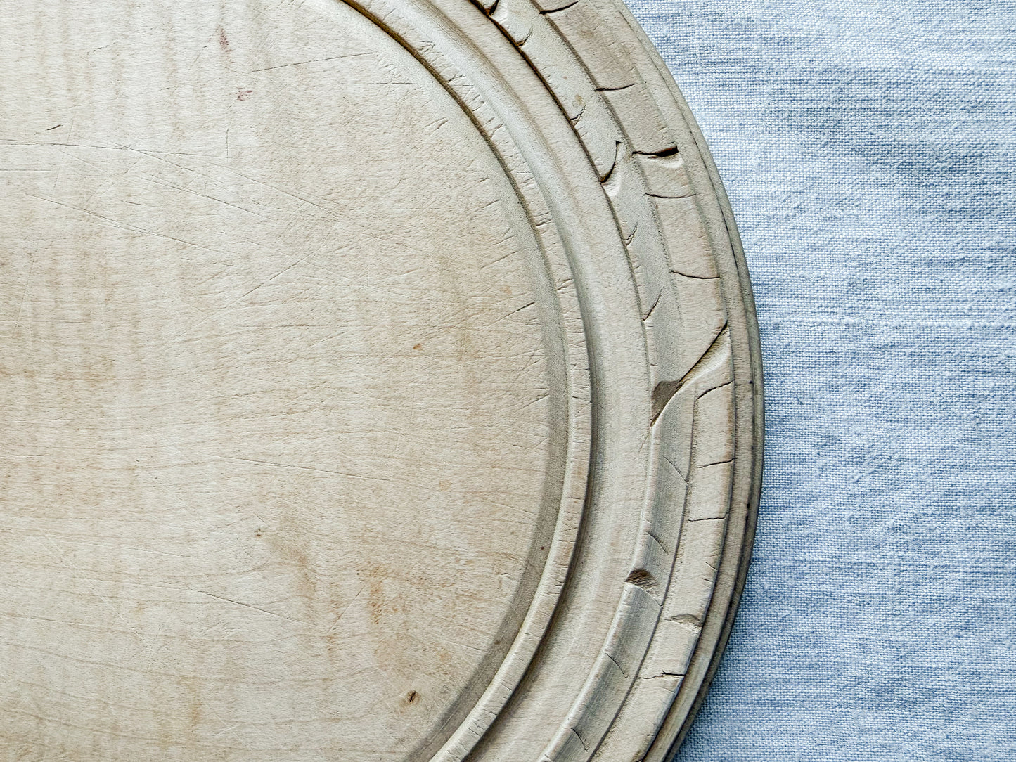 Floral Chip Carved English Bread Board