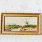Antique 1904 Landscape Oil Painting on Canvas, Signed L.C. Warren, in Gilt Frame