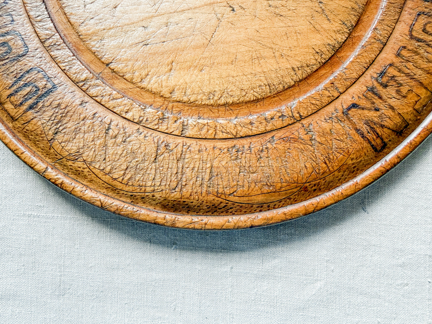 Midcentury French "Donnez Nous Notre Pain Quotidien" Carved Bread Board