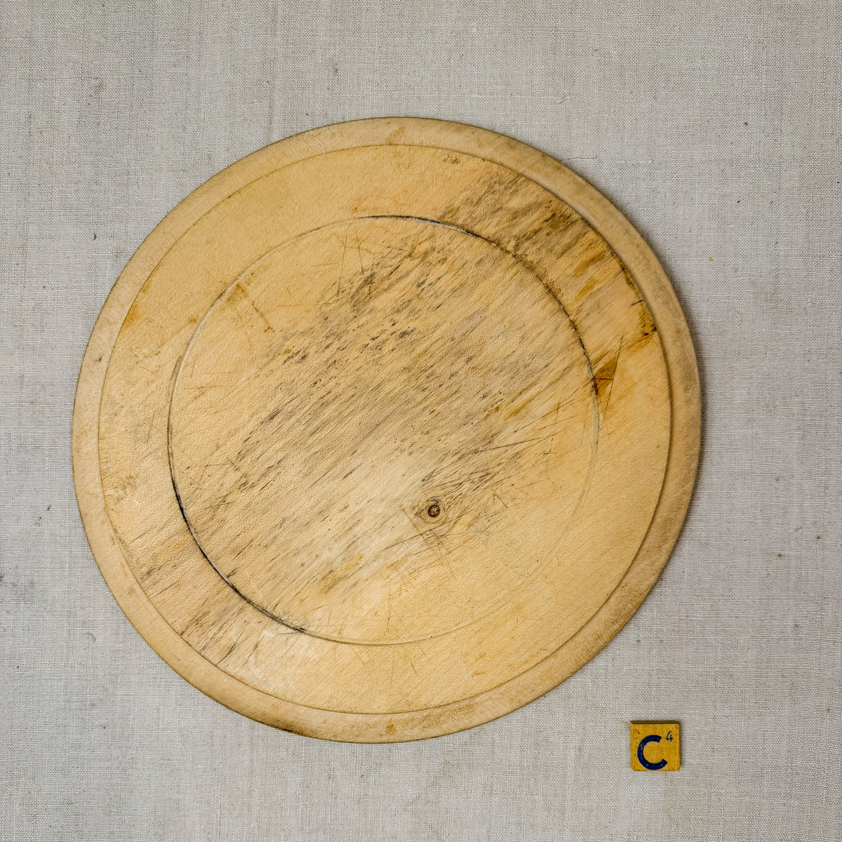 Vintage Carved Round English Bread Boards
